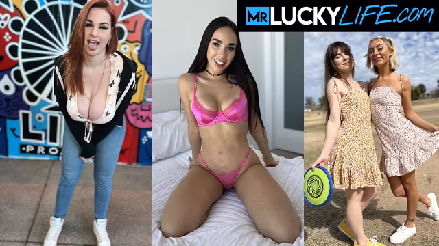 Join Abigail Morris With Megan Marx And Gabby Ortega In This Hot Mr. Lucky Life Compilation