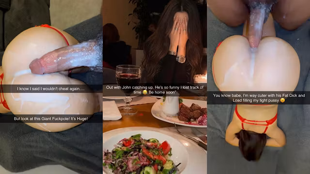 Cheating Wife Lies About Dinner With Co-Worker John - Gets Pussy Ruined By Big Dick And Snapchat Husband